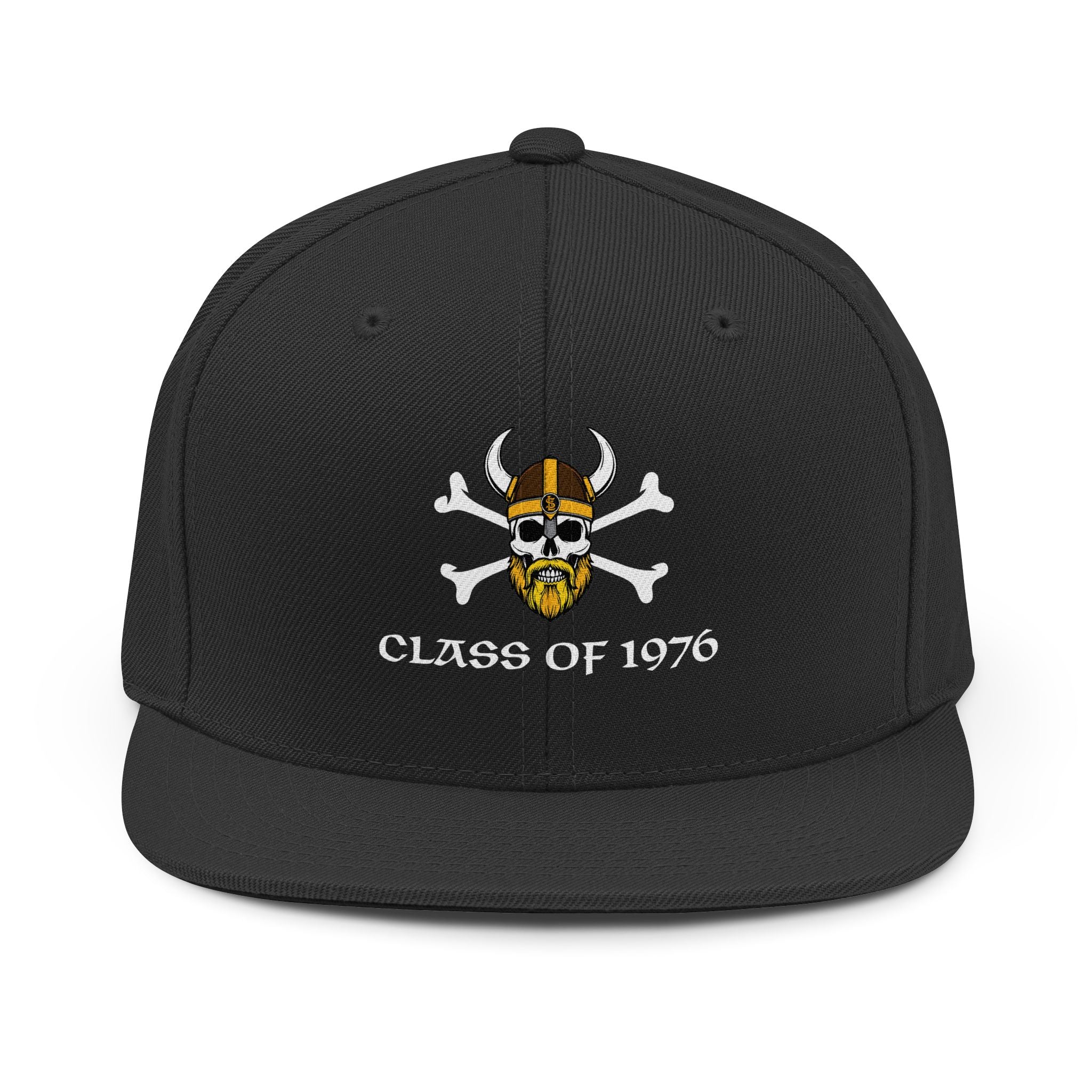 Viking Skull Snapback Hat — "Class of 1976" Embroidered Reunion Cap